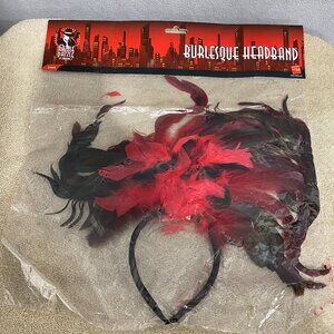 Smiffy's Burlesque Feather Headband Red Black Showgirl Flapper Costume Accessory